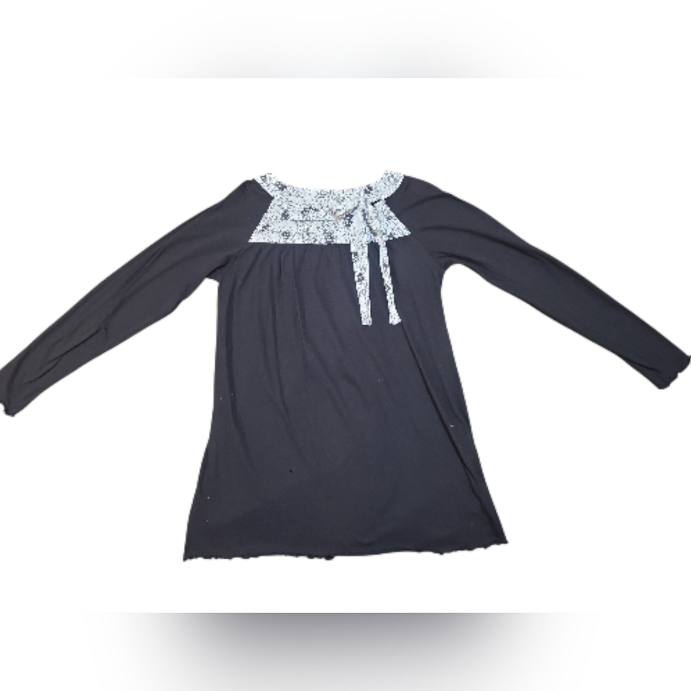 Ethos Long Sleeve Black 100% Organic Cotton Too Womens Size Medium